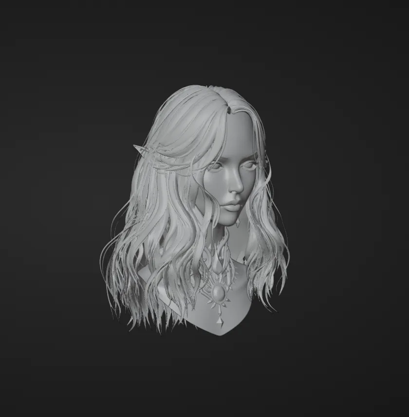 Female Character Sculpting Study visual-development frame.