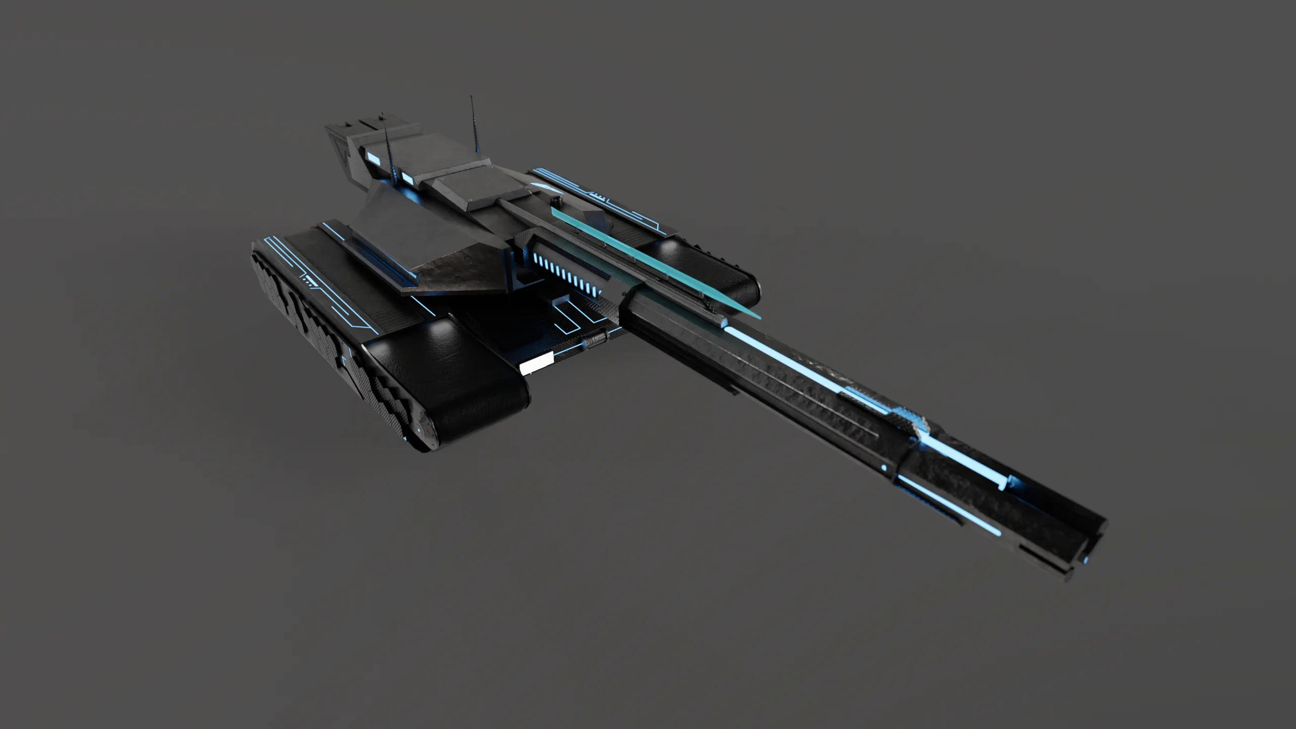 Low Poly Sci-fi Tank 3D model render.