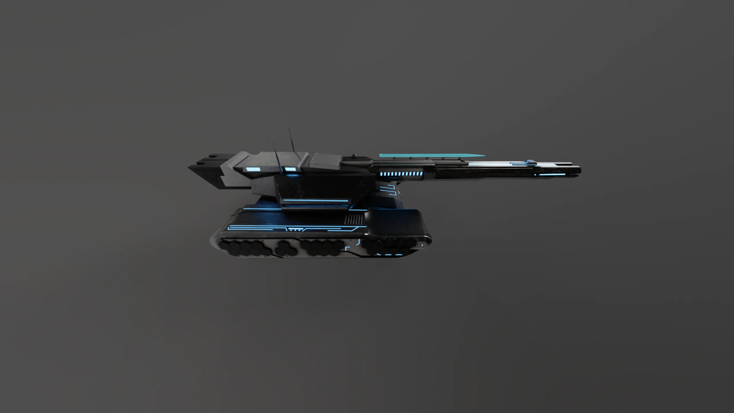 Low Poly Sci-fi Tank archive frame 04.