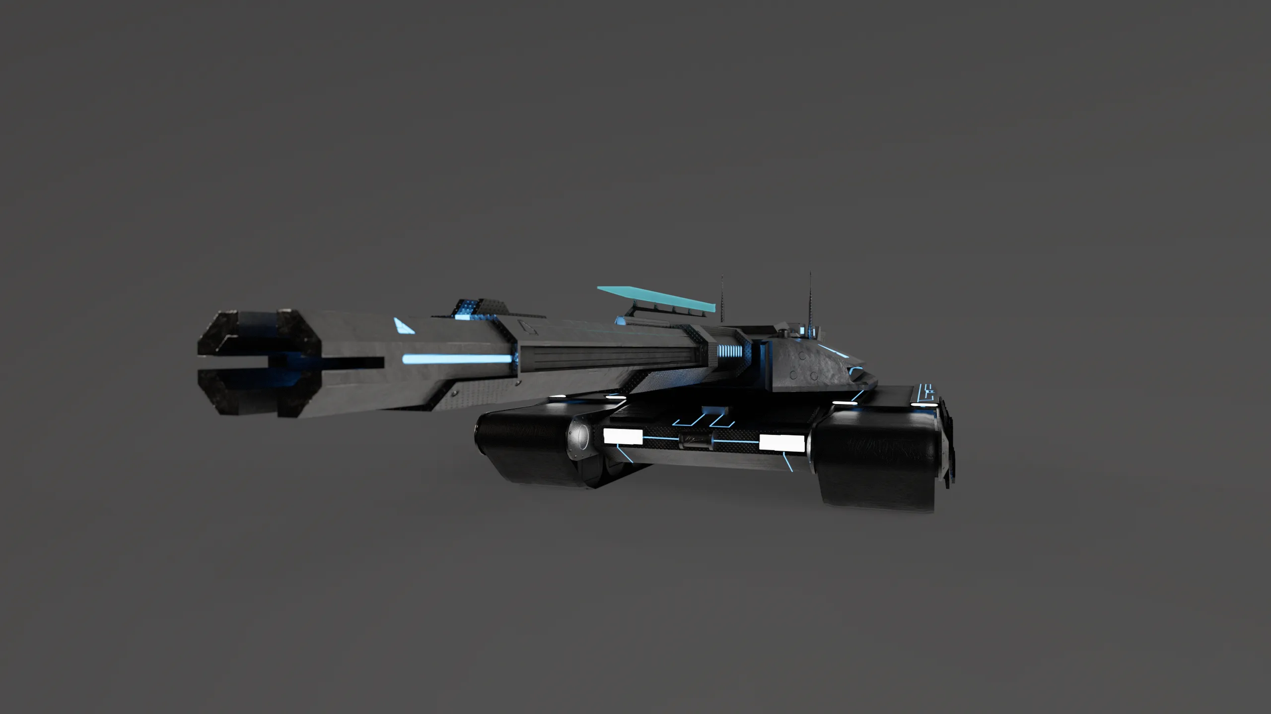 Low Poly Sci-fi Tank archive frame 08.