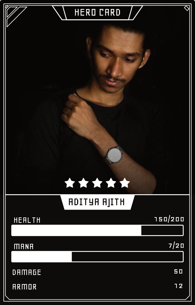 Card-game hero asset showing a character card composition.