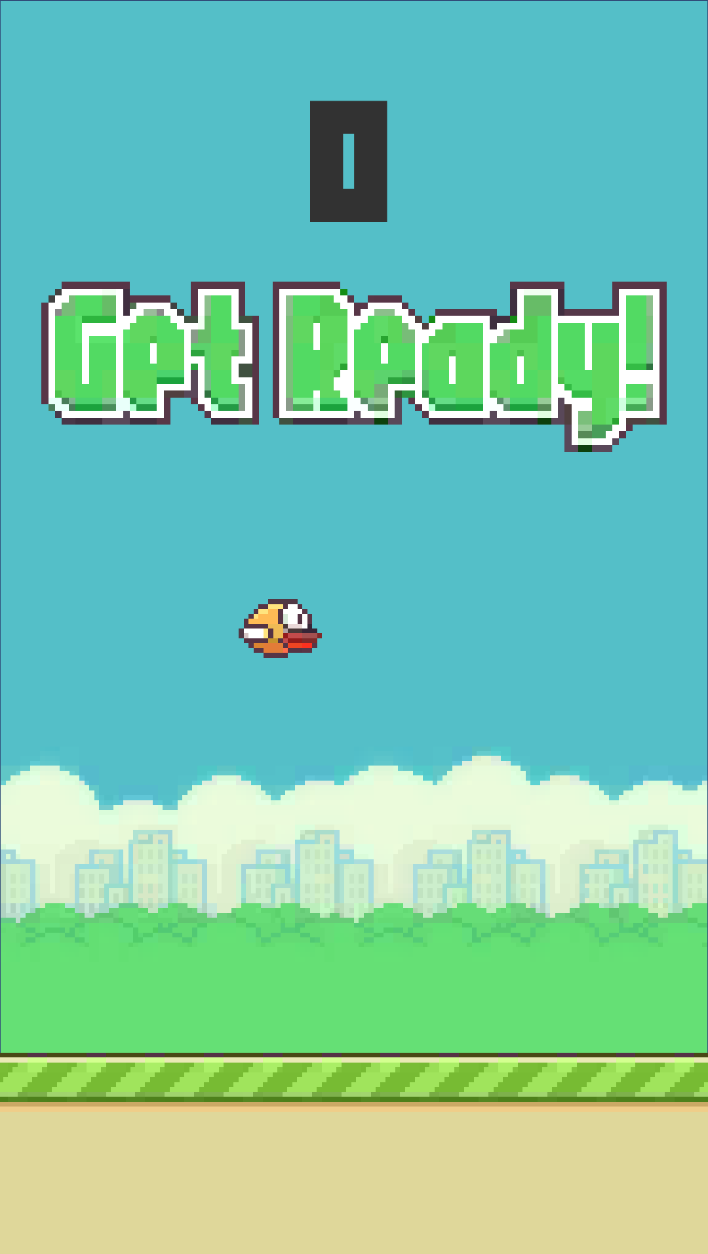 Crazy Bird arcade gameplay showing the player flying between pipes.